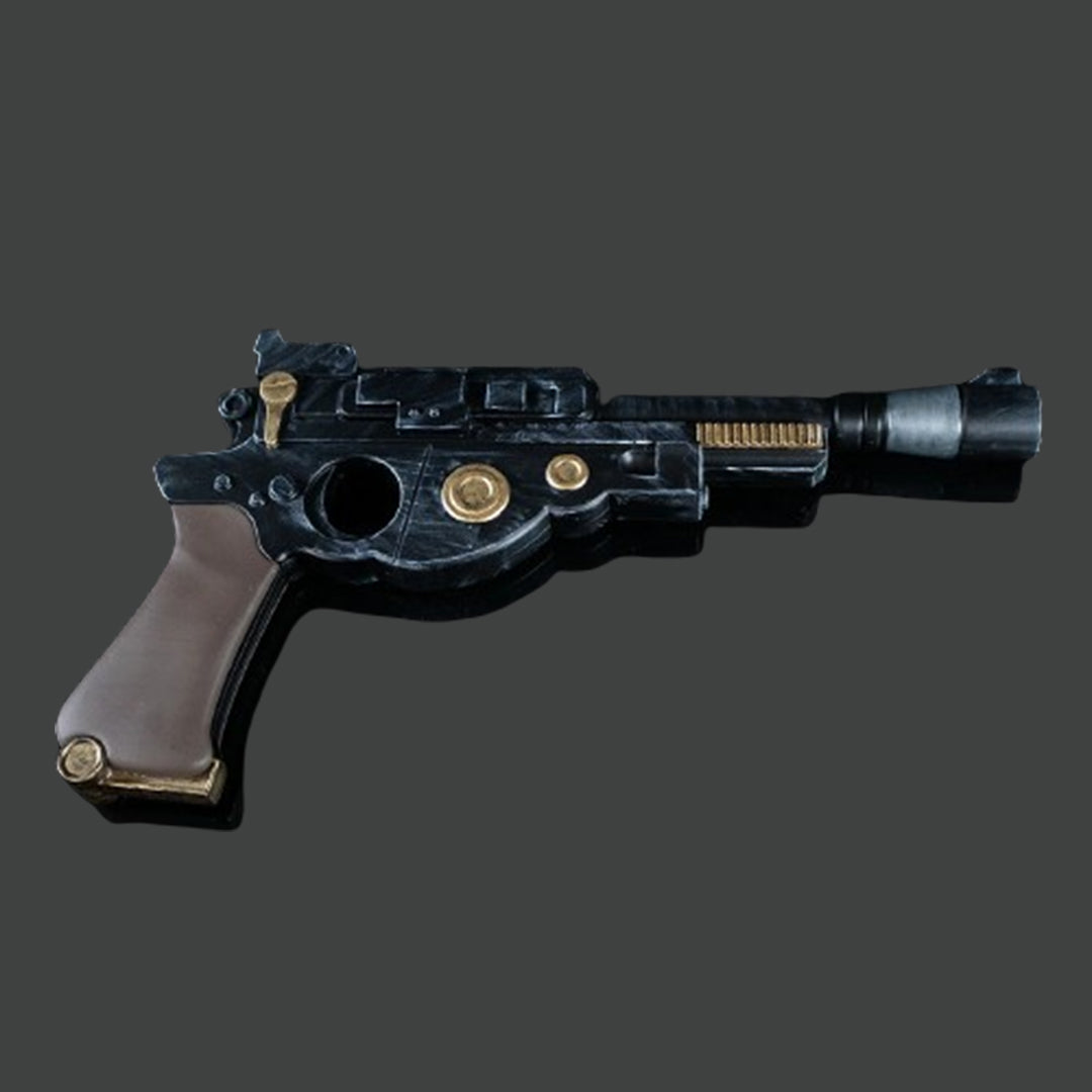 Mandalorian Blaster - Weathered Finish - Gold Trims