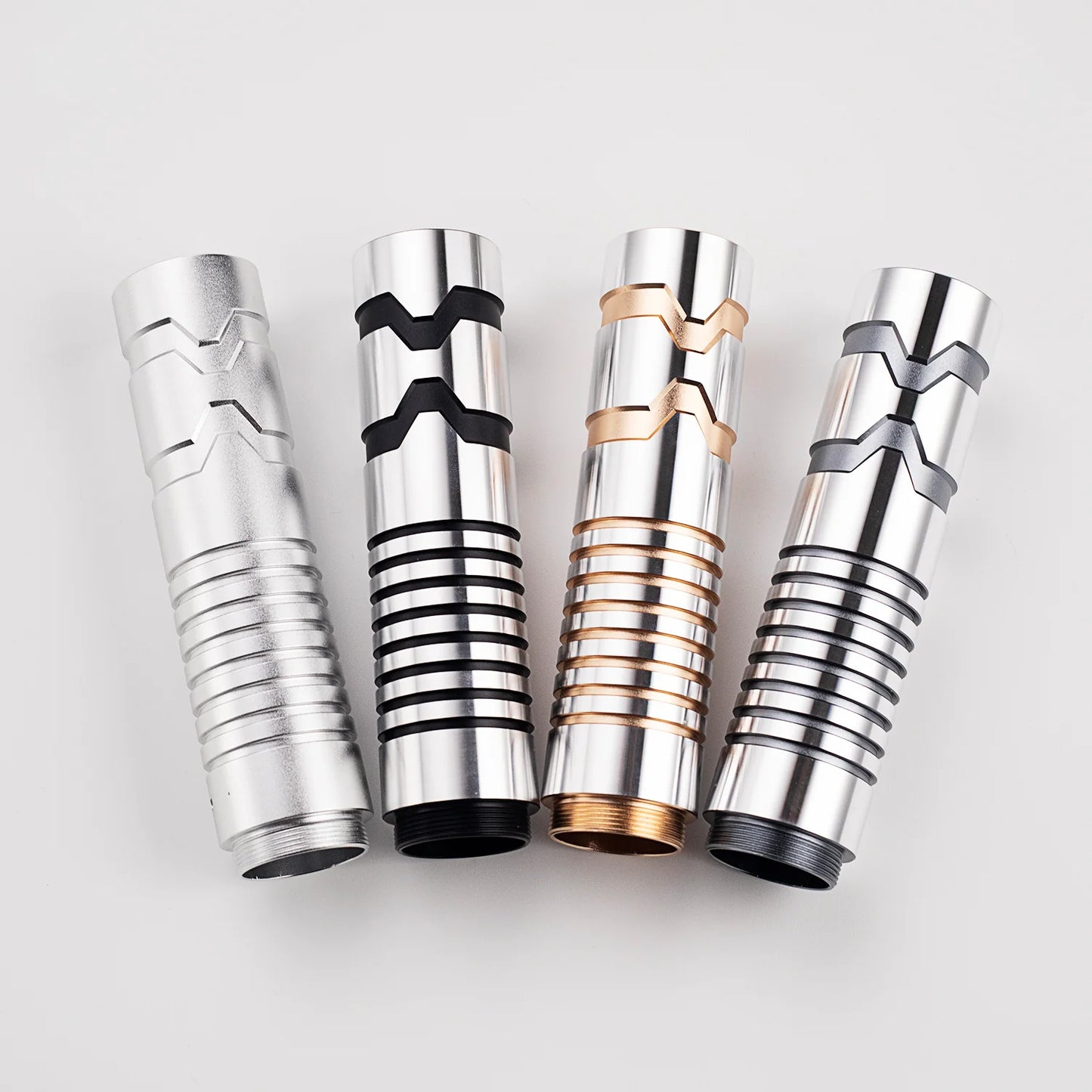 The Dual-Zone Chevron Ribbed Mainbody Extension Custom Red Lightsaber