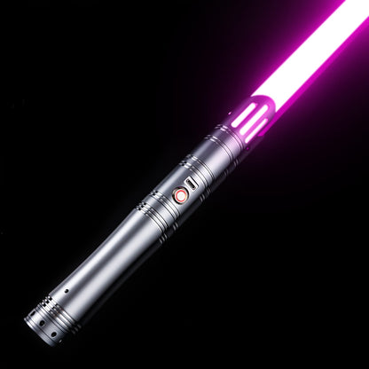 Brushed Silver Lightsaber Hilt – Slotted Emitter Design