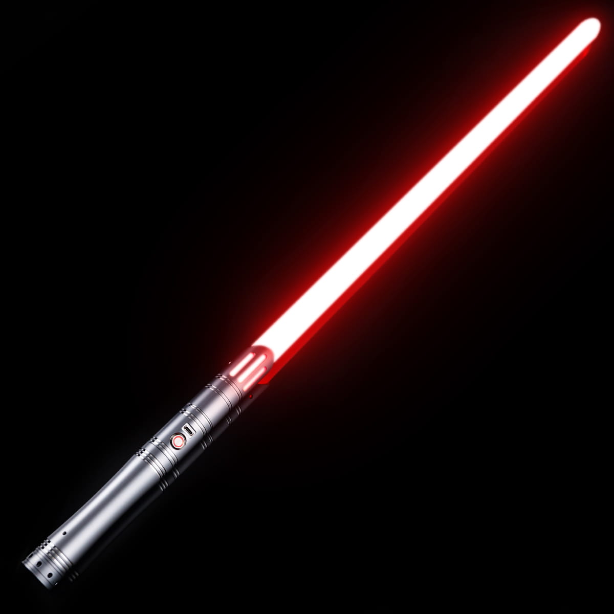 Brushed Silver Lightsaber Hilt – Slotted Emitter Design