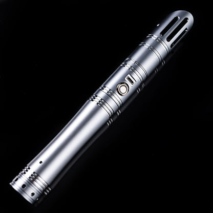 Brushed Silver Lightsaber Hilt – Slotted Emitter Design