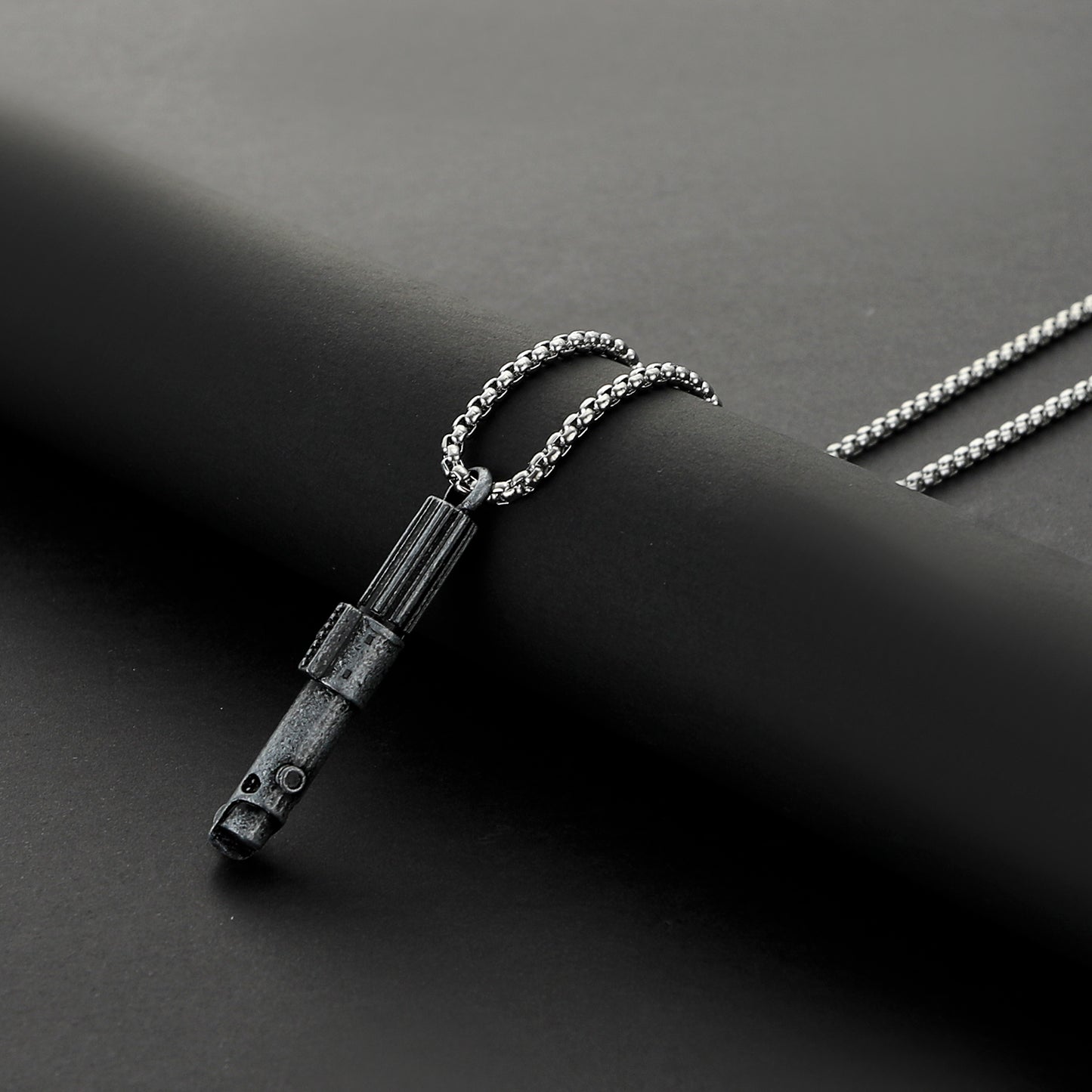 Darth Vader Metal Lightsaber Hilt Pendant Necklace – Miniature Sith Replica