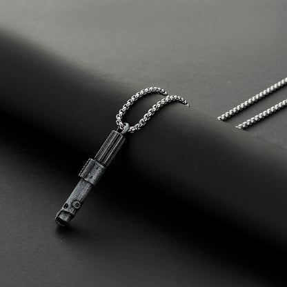 Darth Vader Metal Lightsaber Hilt Pendant Necklace – Miniature Sith Replica
