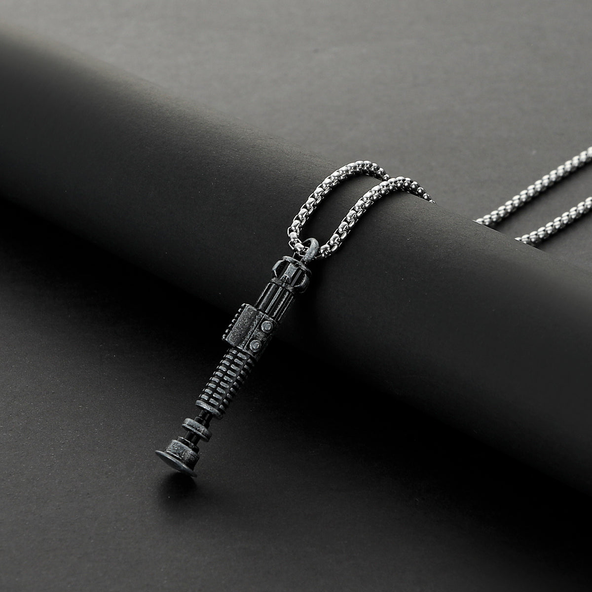 Obi-Wan Kenobi Metal Lightsaber Hilt Pendant Necklace