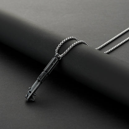 Anakin Skywalker Metal Lightsaber Hilt Pendant Necklace – Miniature Sith Replica