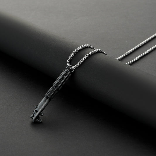 Anakin Skywalker Metal Lightsaber Hilt Pendant Necklace – Miniature Sith Replica