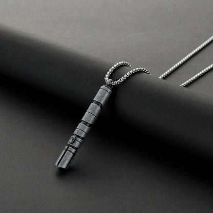 Spiral Segmented Metal Hilt Pendant Necklace
