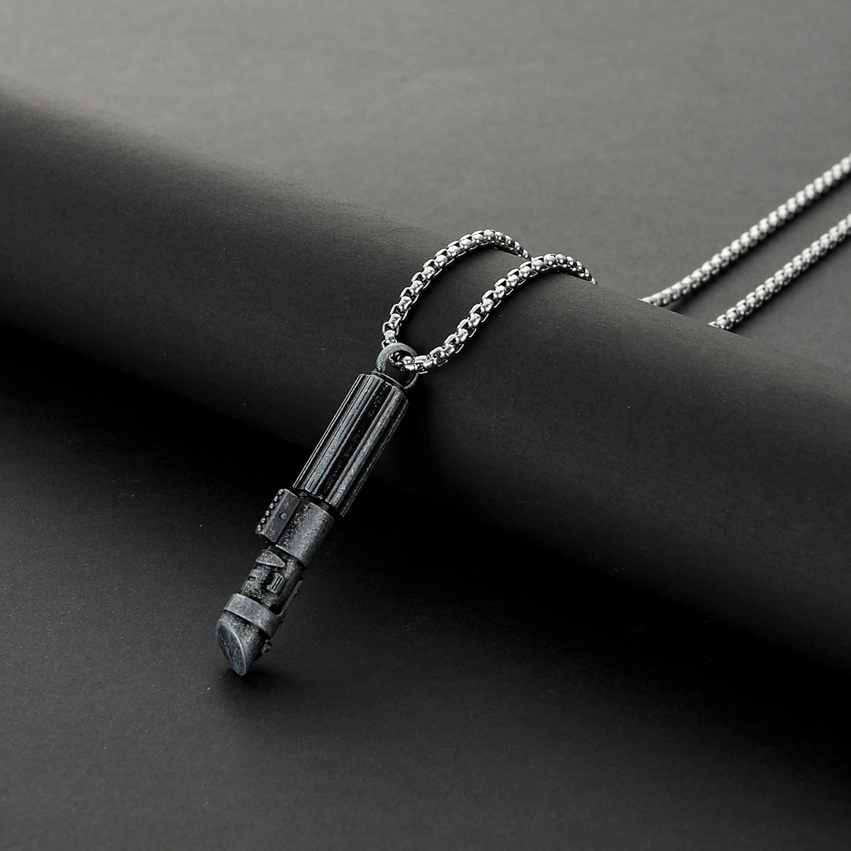 Darth Vader Metal Lightsaber Hilt Pendant Necklace – Miniature Sith Replica