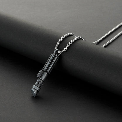 Darth Vader Metal Lightsaber Hilt Pendant Necklace – Miniature Sith Replica