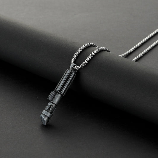 Darth Vader Metal Lightsaber Hilt Pendant Necklace – Miniature Sith Replica