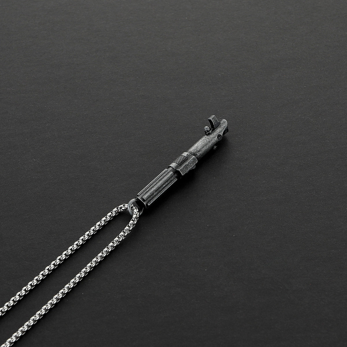 Anakin Skywalker Metal Lightsaber Hilt Pendant Necklace – Miniature Sith Replica