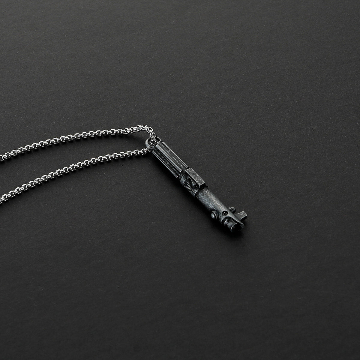 Anakin Skywalker Metal Lightsaber Hilt Pendant Necklace – Miniature Sith Replica