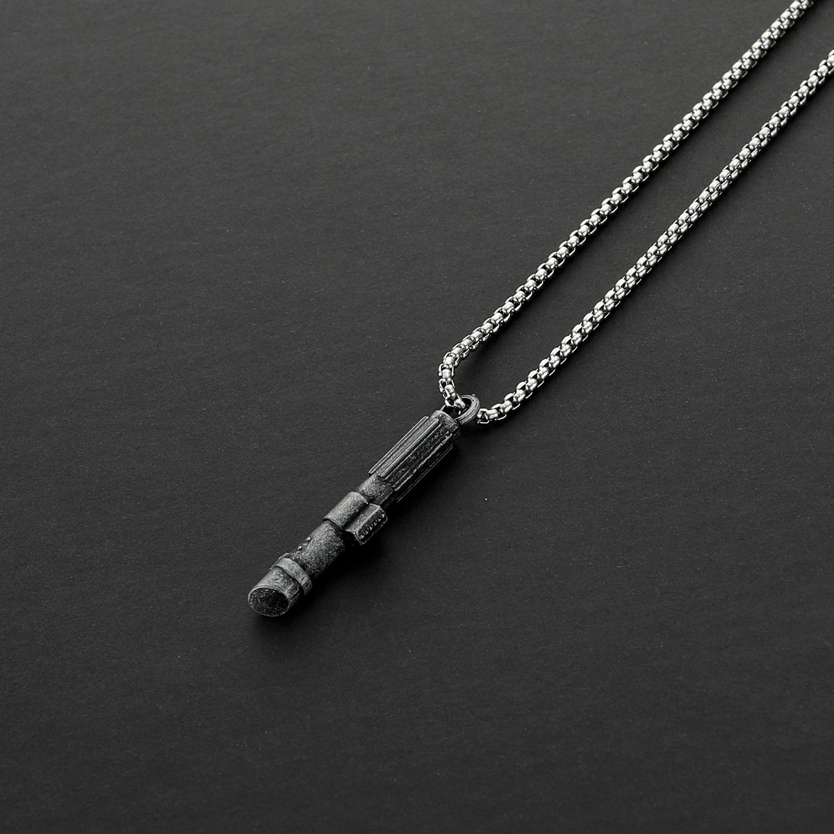 Anakin Skywalker Metal Lightsaber Hilt Pendant Necklace – Miniature Sith Replica
