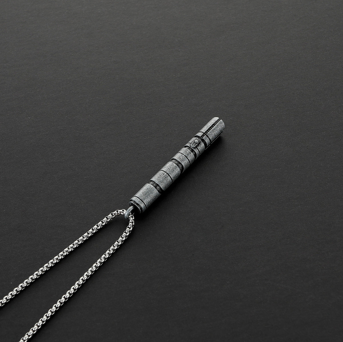 Spiral Segmented Metal Hilt Pendant Necklace