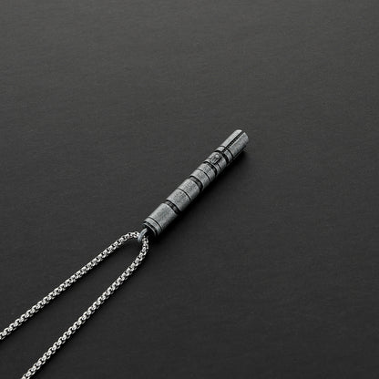 Spiral Segmented Metal Hilt Pendant Necklace