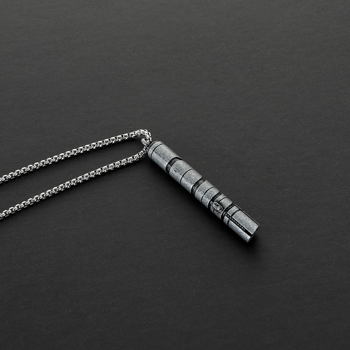 Spiral Segmented Metal Hilt Pendant Necklace