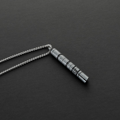 Spiral Segmented Metal Hilt Pendant Necklace