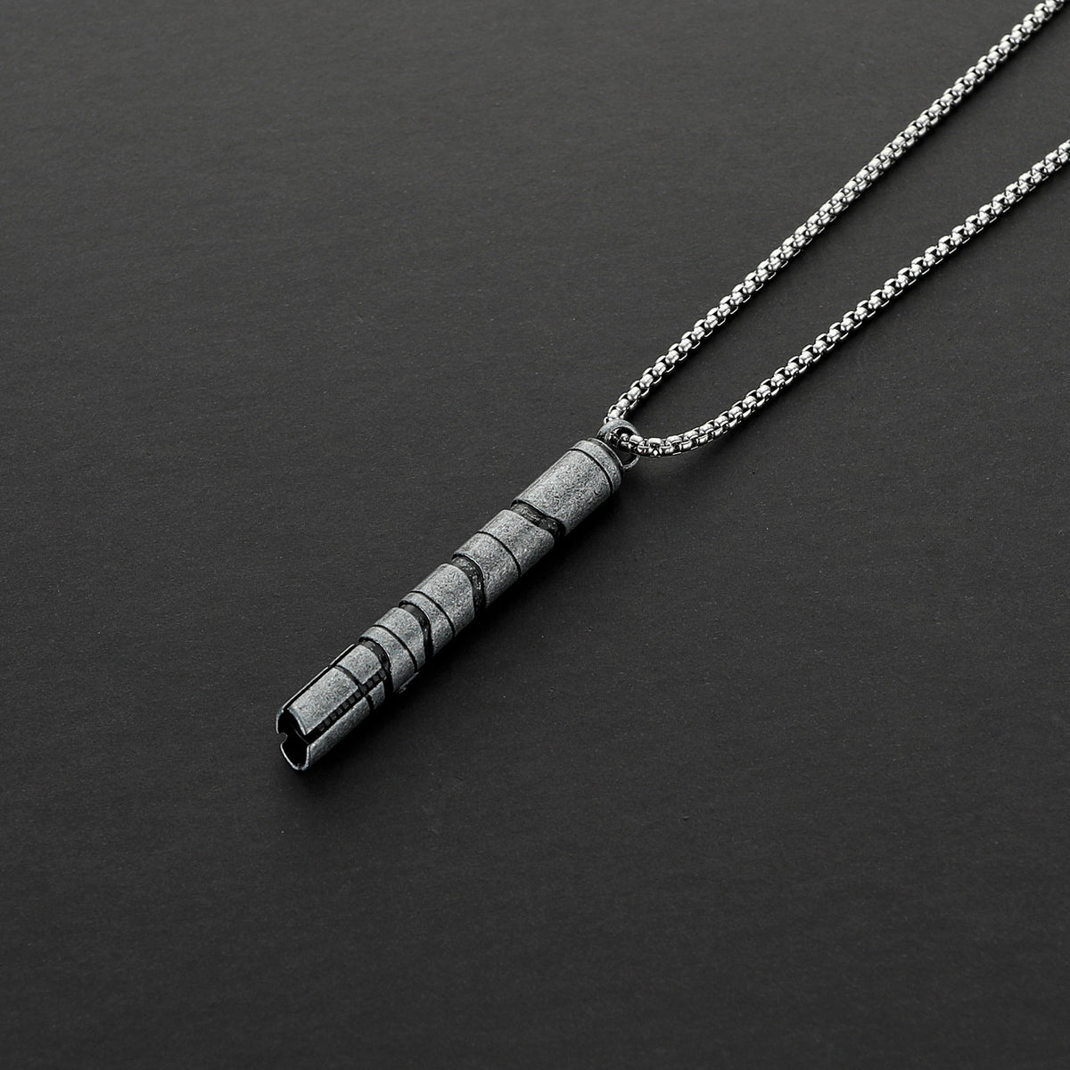 Spiral Segmented Metal Hilt Pendant Necklace