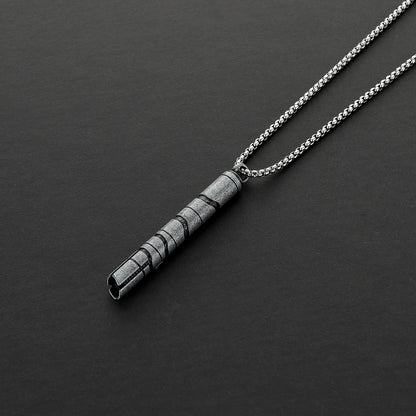 Spiral Segmented Metal Hilt Pendant Necklace