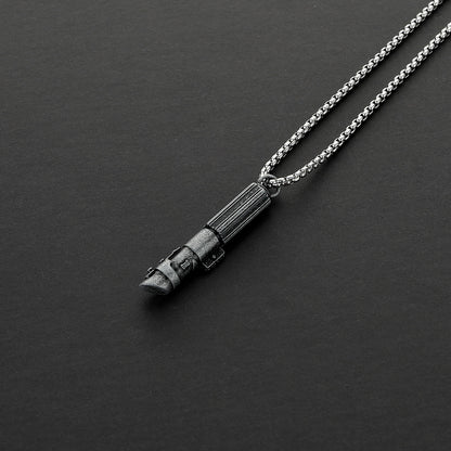 Darth Vader Metal Lightsaber Hilt Pendant Necklace – Miniature Sith Replica