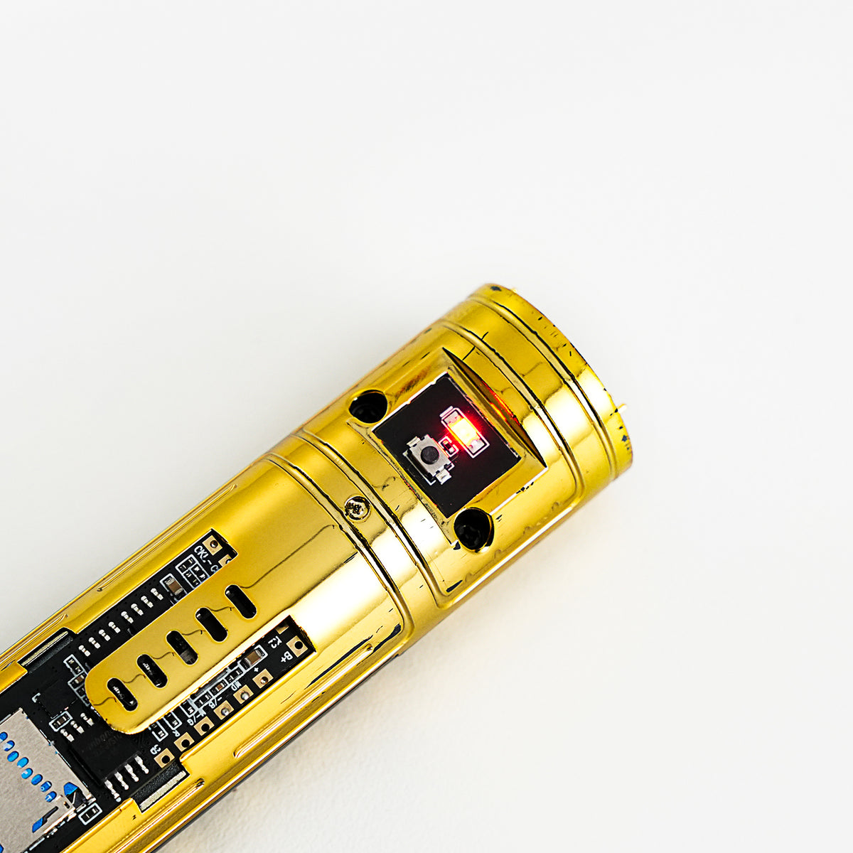 XenoPixel Custom Lightsaber Replacement Chassis Core with Kill Switch – Gold Pogo Pin Board