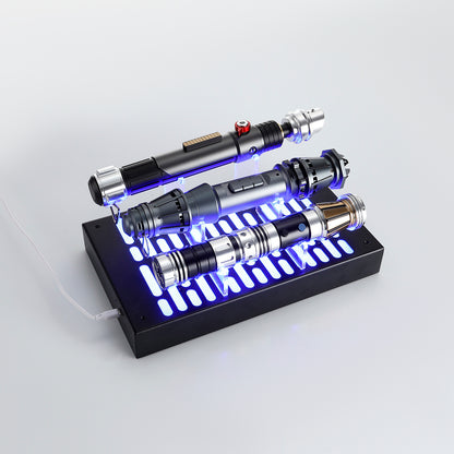 Imperial Death Star Style LED Illuminated 3-Hilt Lightsaber Display Stand