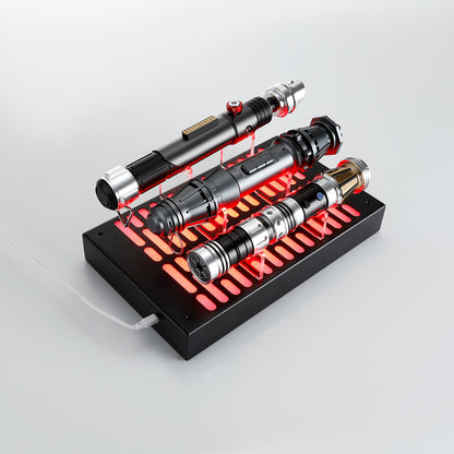 Imperial Death Star Style LED Illuminated 3-Hilt Lightsaber Display Stand