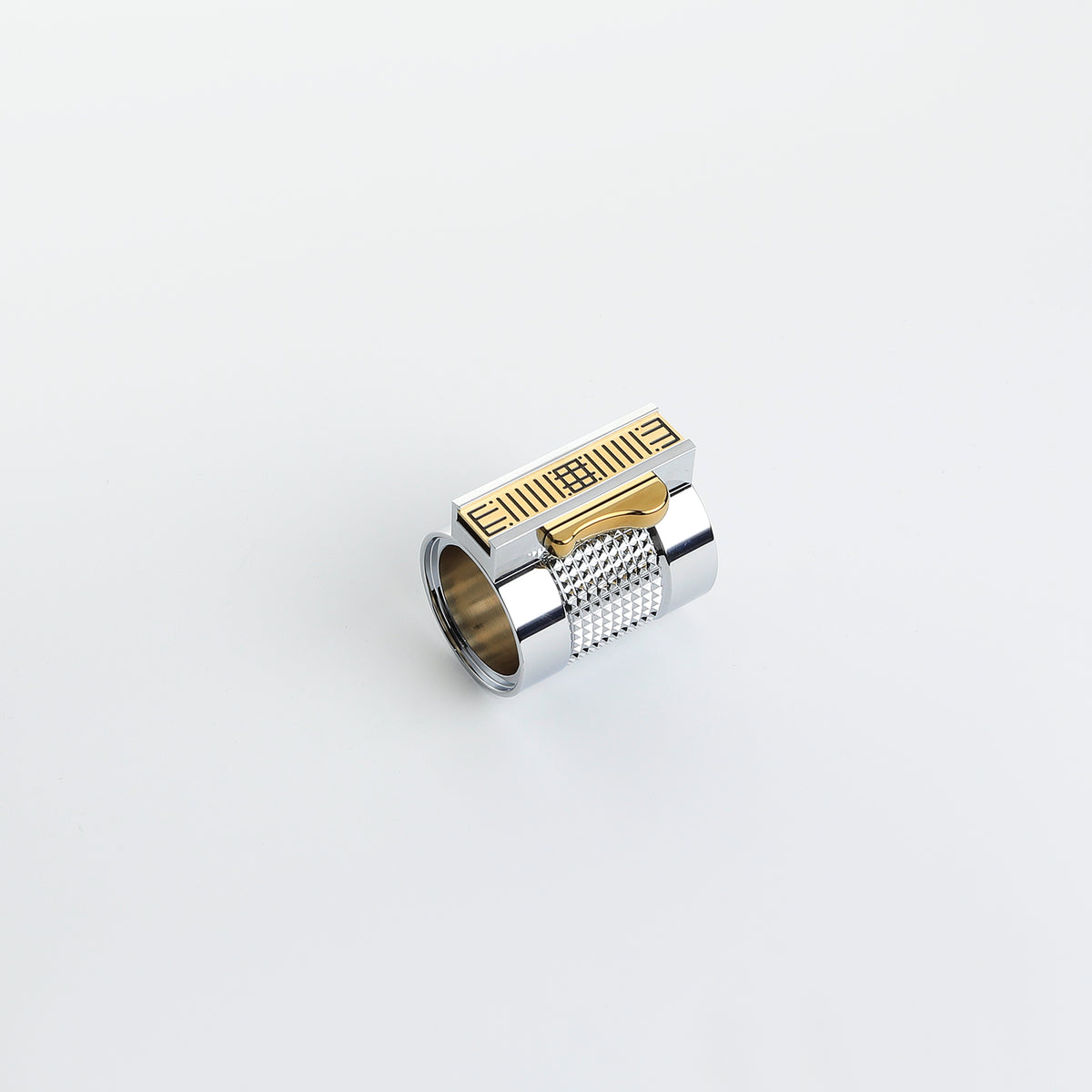 Custom Lightsaber Hilt Control Box Clamp Sleeve with Gold Card & Brass Lever