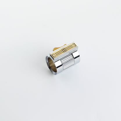 Custom Lightsaber Hilt Control Box Clamp Sleeve with Gold Card & Brass Lever