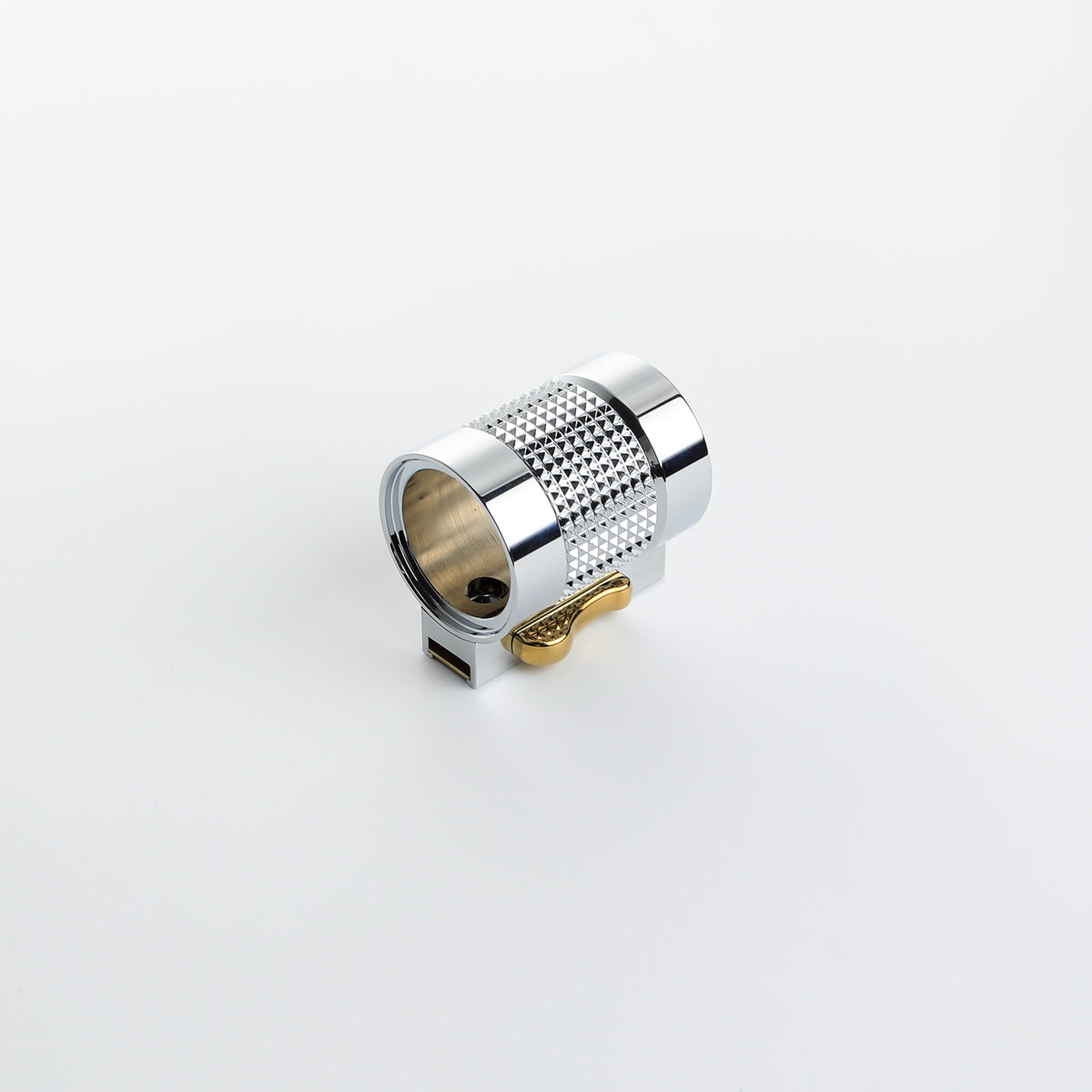 Custom Lightsaber Hilt Control Box Clamp Sleeve with Gold Card & Brass Lever