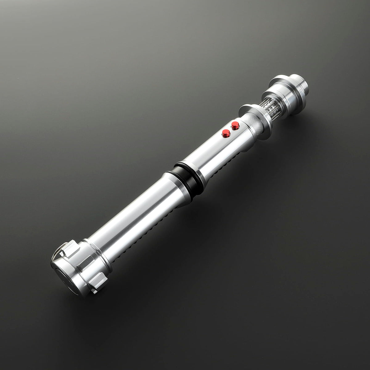 Kyle Katarn Inspired Lightsaber – Black Ribbed Grip & Silver Hilt