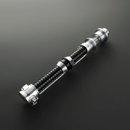 Kyle Katarn Inspired Lightsaber – Black Ribbed Grip & Silver Hilt