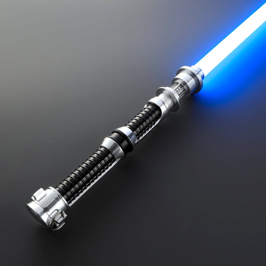 Kyle Katarn Inspired Lightsaber – Black Ribbed Grip & Silver Hilt