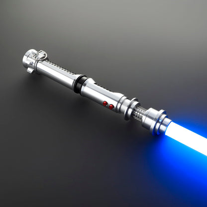 Kyle Katarn Inspired Lightsaber – Black Ribbed Grip & Silver Hilt