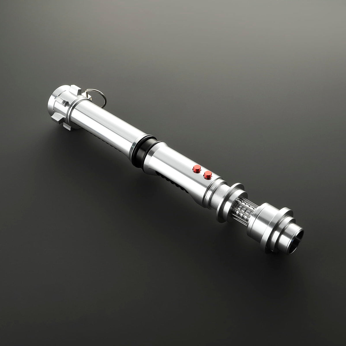 Kyle Katarn Inspired Lightsaber – Black Ribbed Grip & Silver Hilt