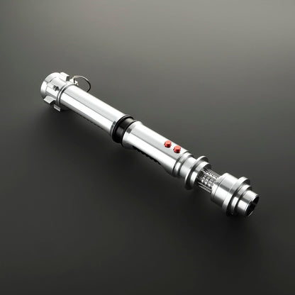 Kyle Katarn Inspired Lightsaber – Black Ribbed Grip & Silver Hilt