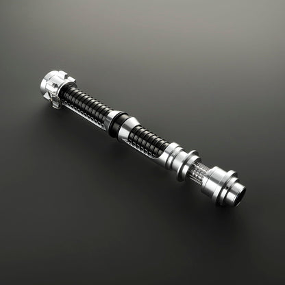 Kyle Katarn Inspired Lightsaber – Black Ribbed Grip & Silver Hilt