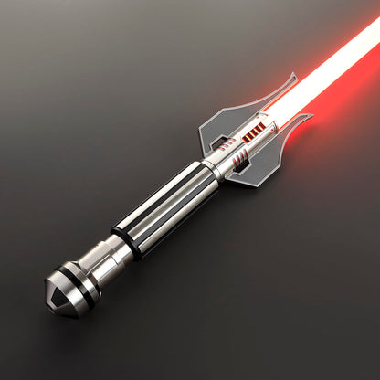 Darth Jadus Inspired Lightsaber – Silver Hilt with Red Accents