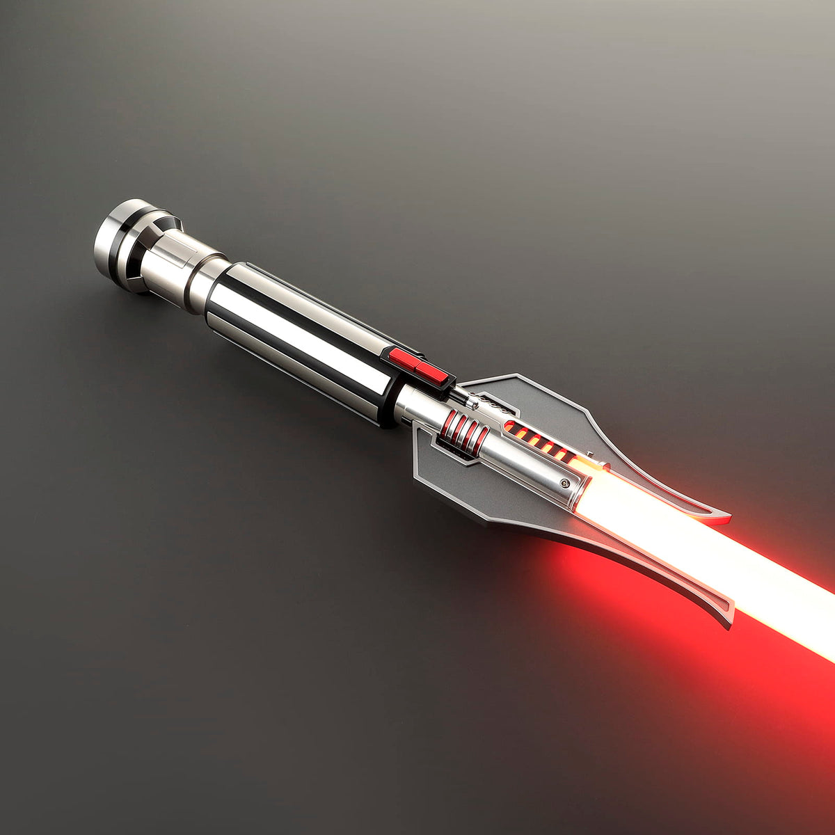 Darth Jadus Inspired Lightsaber – Silver Hilt with Red Accents