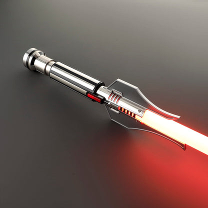 Darth Jadus Inspired Lightsaber – Silver Hilt with Red Accents