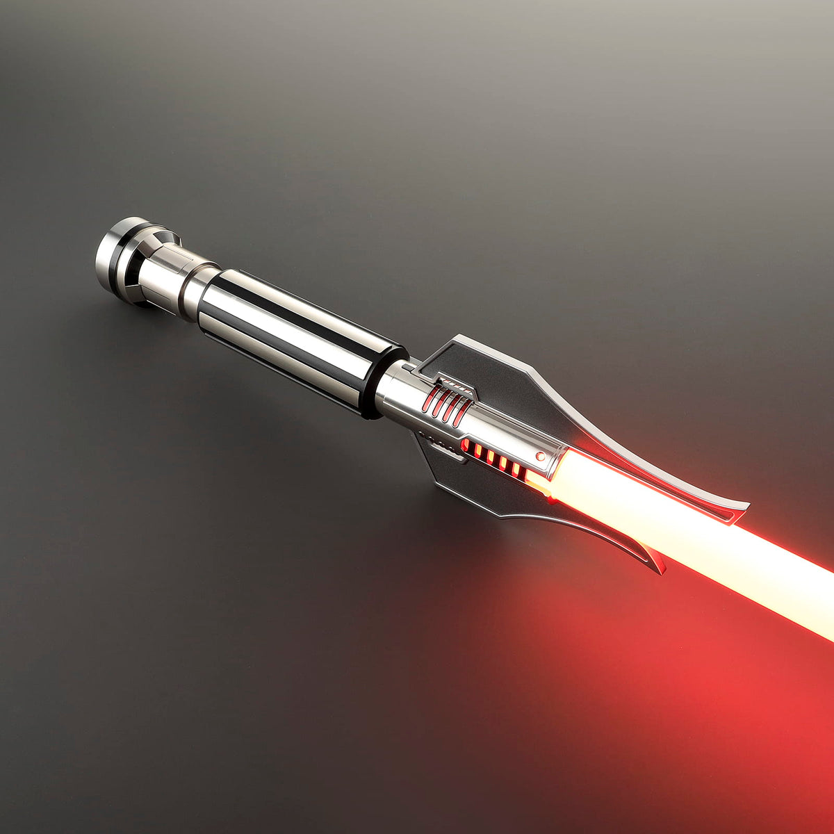 Darth Jadus Inspired Lightsaber – Silver Hilt with Red Accents