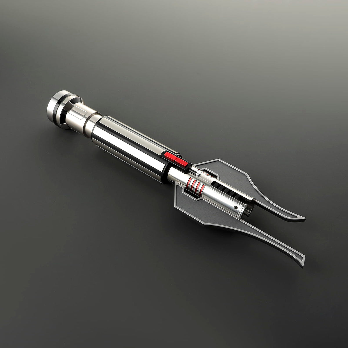 Darth Jadus Inspired Lightsaber – Silver Hilt with Red Accents
