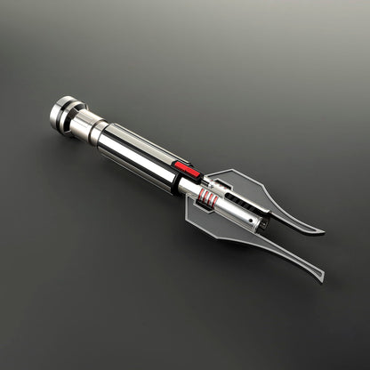 Darth Jadus Inspired Lightsaber – Silver Hilt with Red Accents