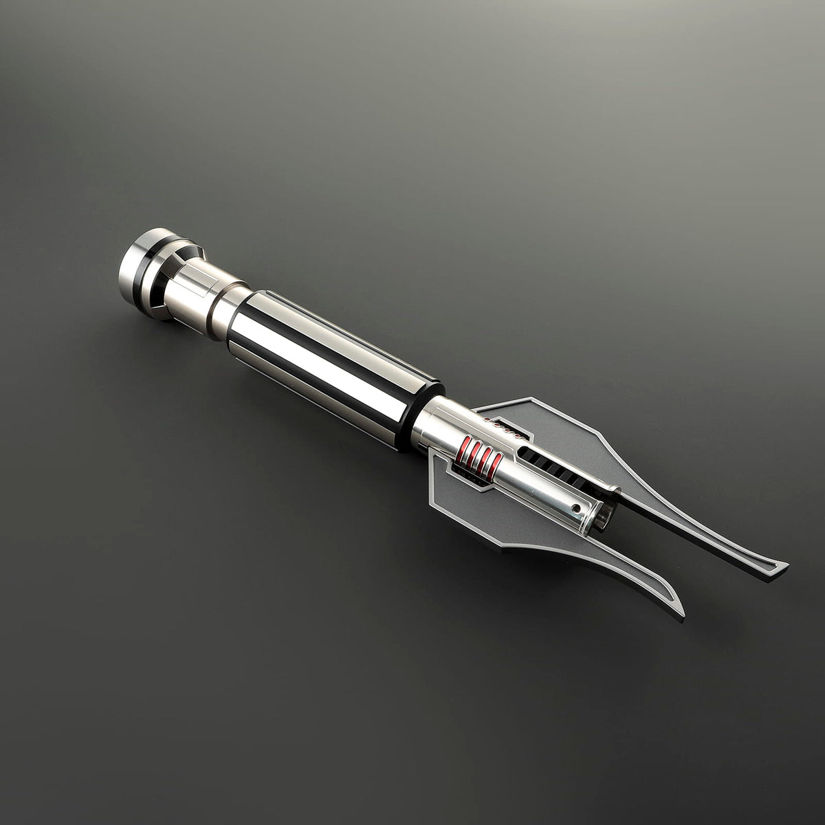 Darth Jadus Inspired Lightsaber – Silver Hilt with Red Accents