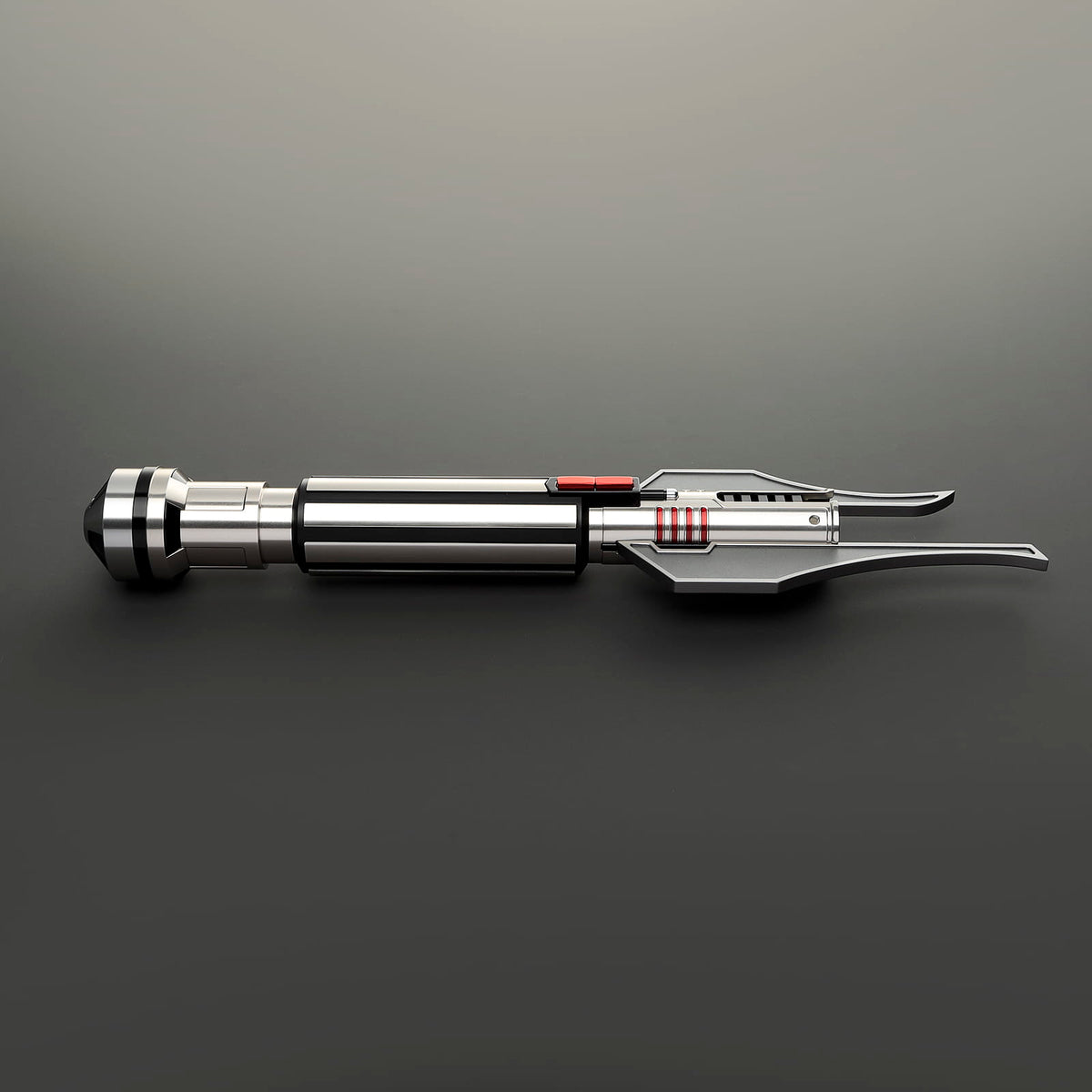 Darth Jadus Inspired Lightsaber – Silver Hilt with Red Accents