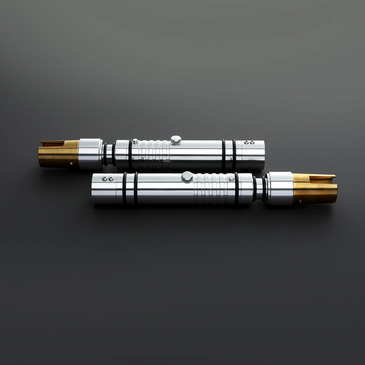 Bastila Shan Inspired Double-Bladed Lightsaber – Silver & Gold Hilt