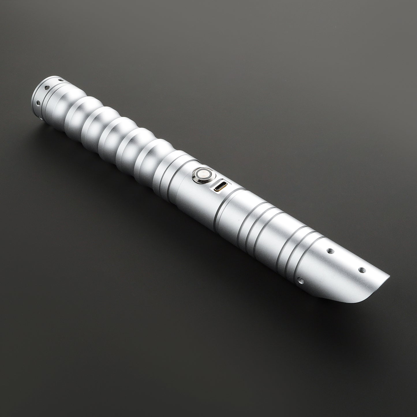 The Silver Waved Sith Custom Red Lightsaber