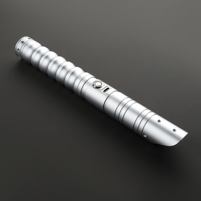 The Silver Waved Sith Custom Red Lightsaber