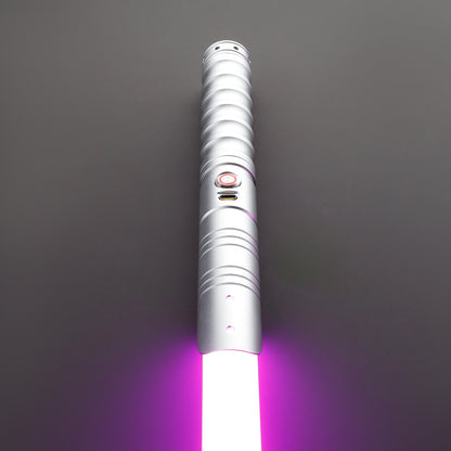The Silver Waved Sith Custom Red Lightsaber