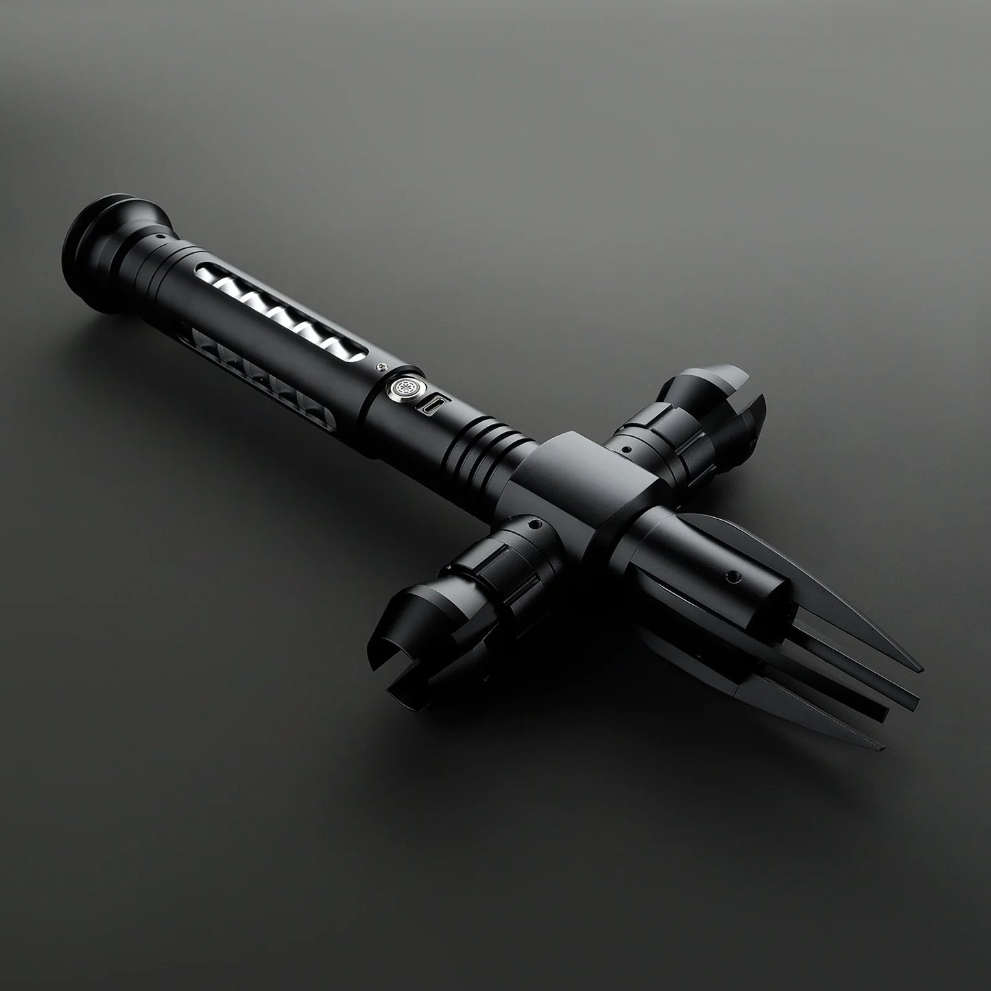 BM Lightsaber Cross Guard Light Saber Black Empty Hilt